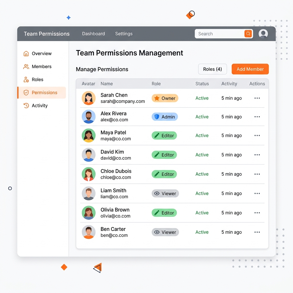 Multi User Management Mockup